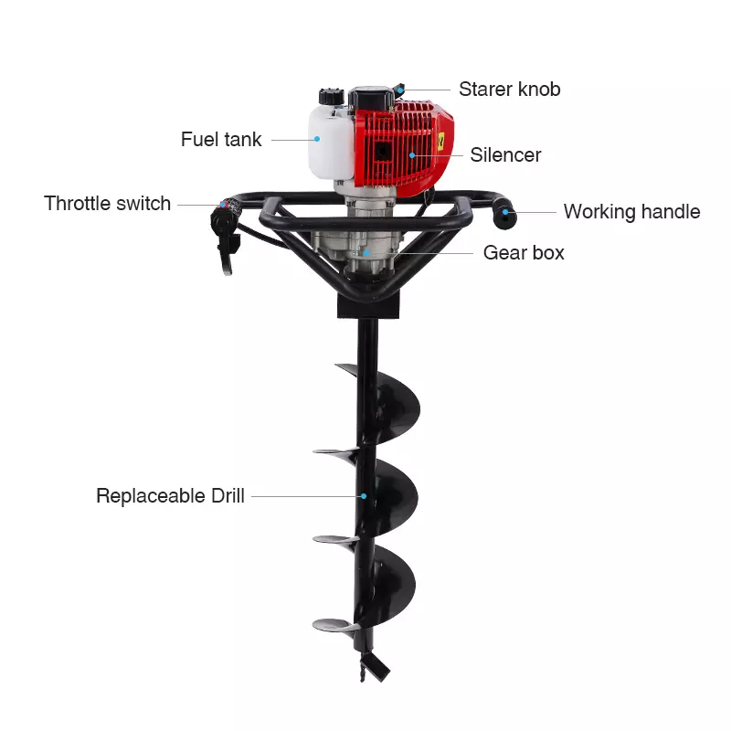 gas powered post hole digger