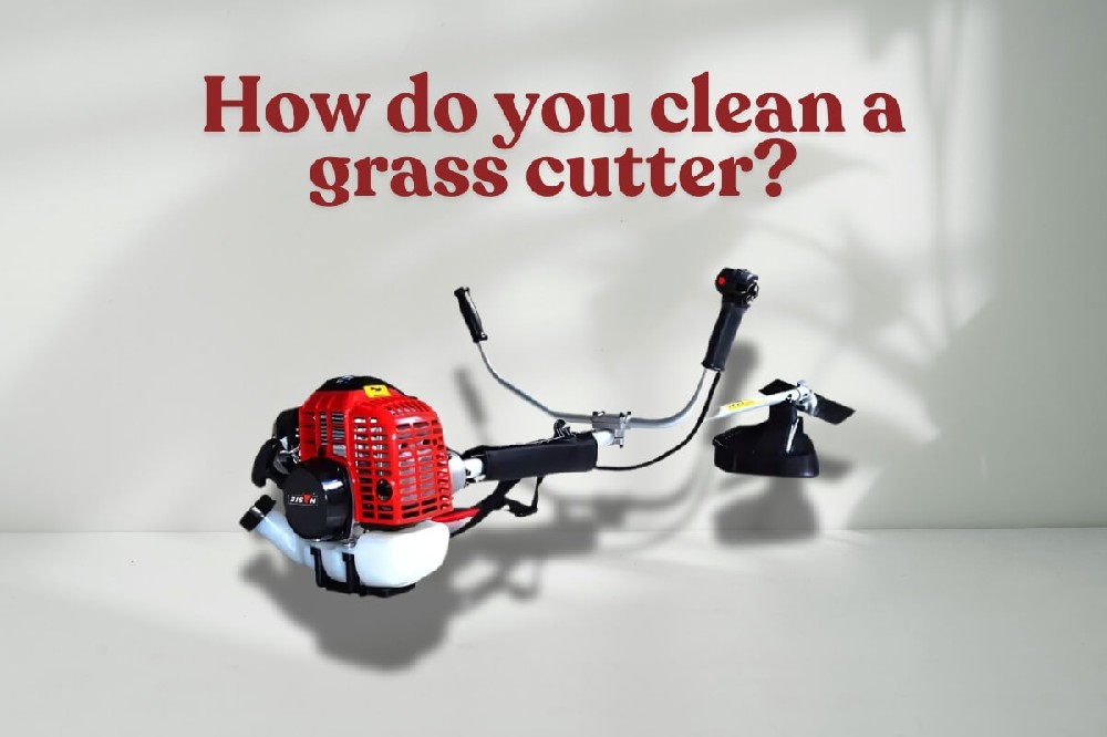 How do you clean a grass cutter?